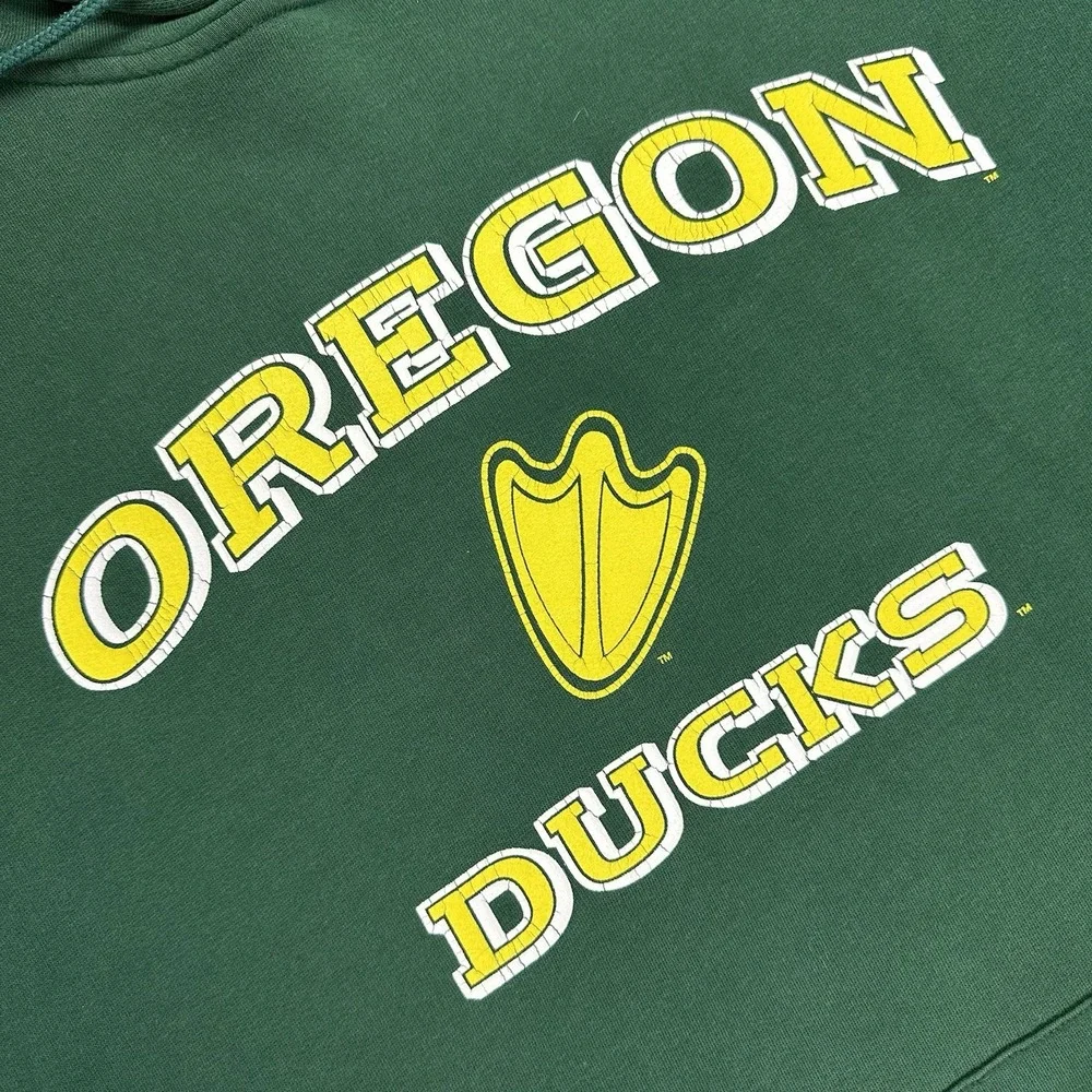 Vintage Y2K Univeristy of Oregon Ducks Adidas Hoodie Sweatshirt Men Large Green